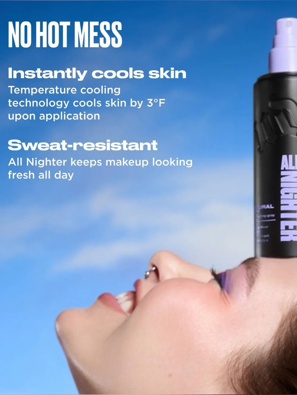 NEW Urban Decay All Nighter Waterproof Natural Finish Setting Spray w/ 24HR Wear
